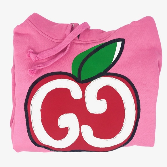 Brand New Gucci Hooded Sweatshirt GG Apple Print - Picture 4 of 12
